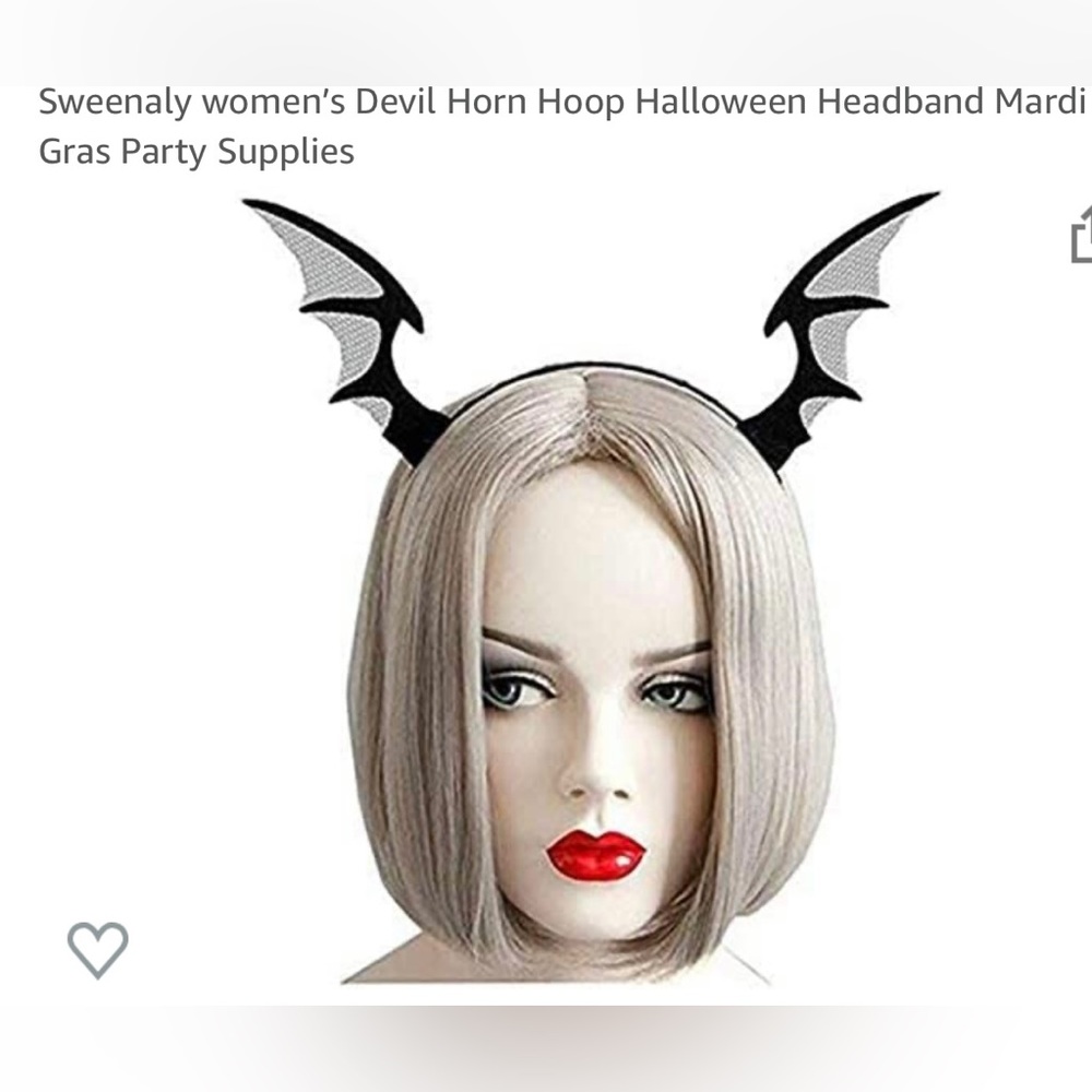 Devil horn hoop, bat girl Halloween headband Mardi Gras Party